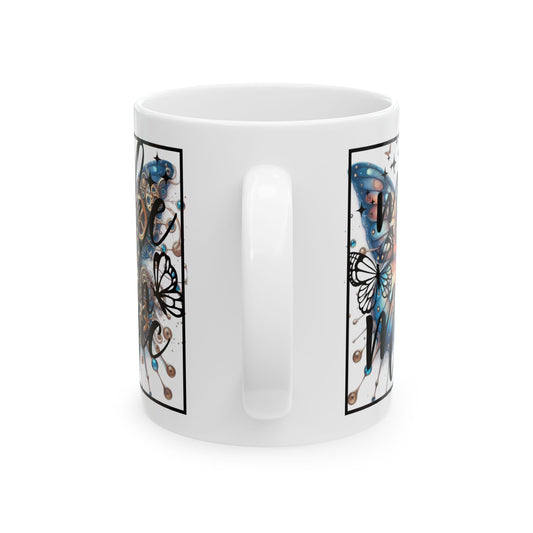 Butterfly Dream Ceramic Mug - Inspirational Coffee Cup, Gifts for Mom, Nature Lover Mug, Unique Home Decor, Butterfly Artwork