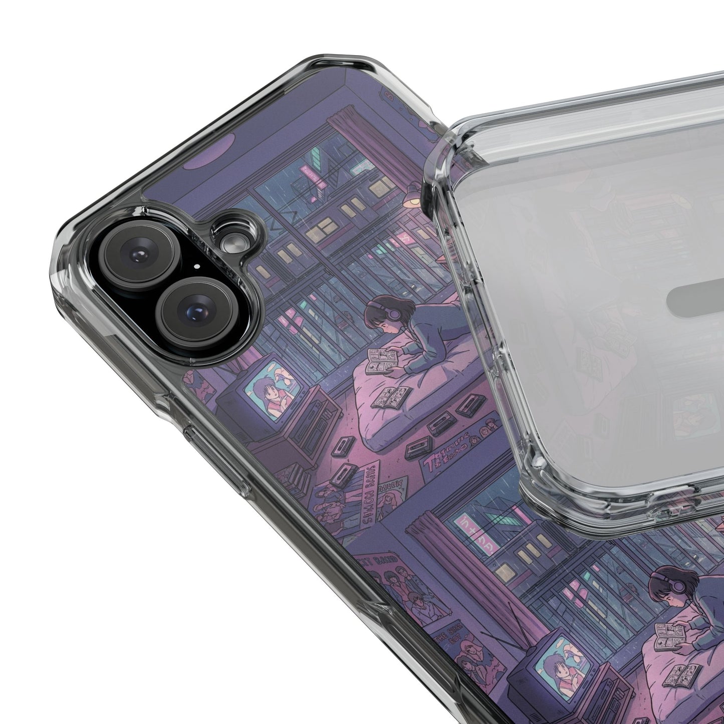 Cozy Nightroom Illustration Phone Case | Magnetic Clear Impact Case