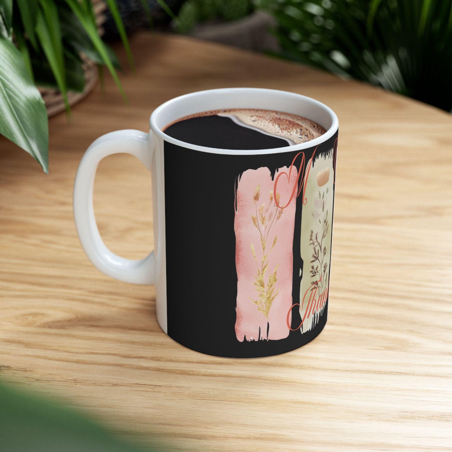 Floral Thank You Ceramic Mug, Ideal Gift for Friends or Coworkers, Perfect for Tea or Coffee Lovers, Celebrating Appreciation