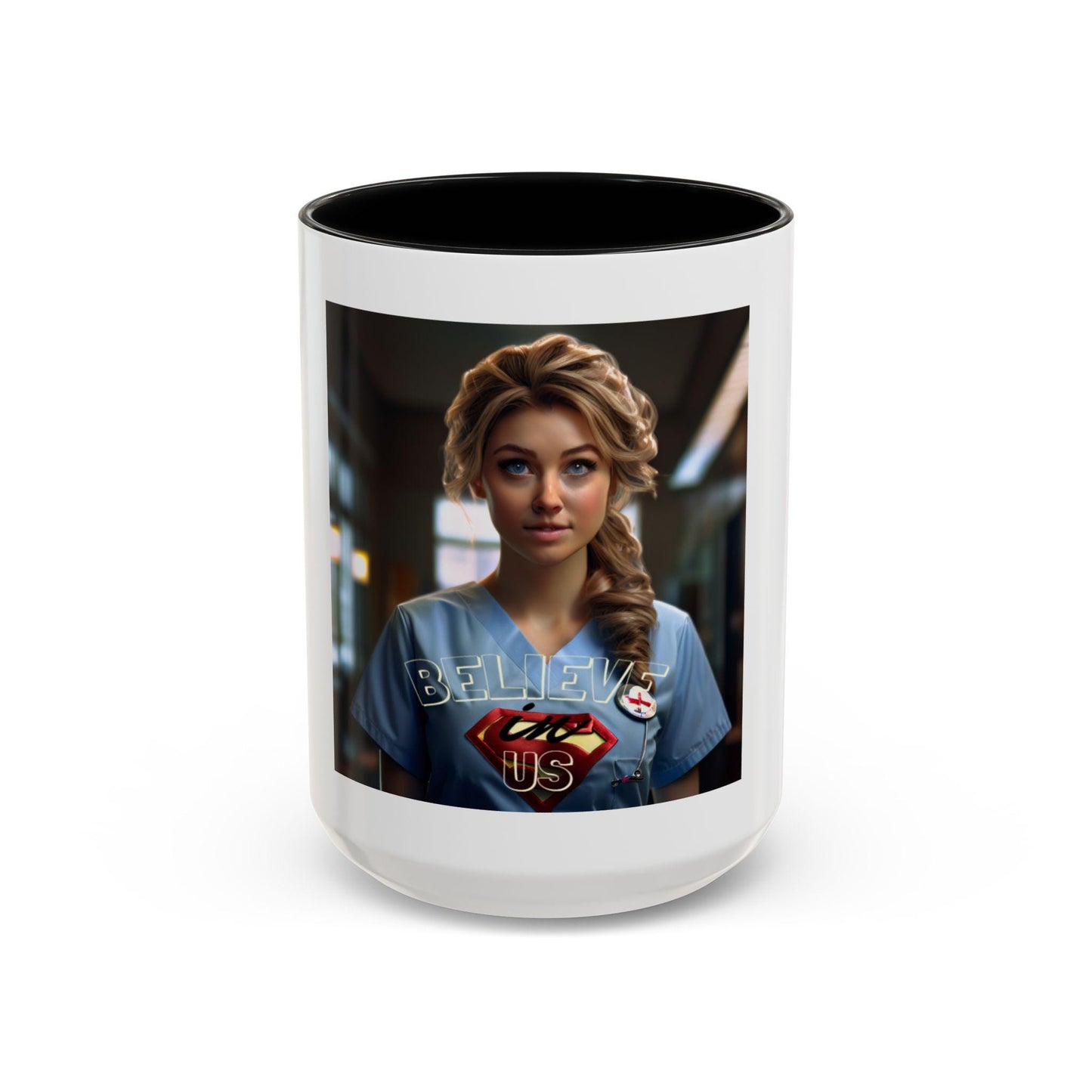 Superhero Nurse Accent Coffee Mug - Believe in Us - Gift for Healthcare Workers, Nurse Appreciation, Motivational Office Mug, [...]