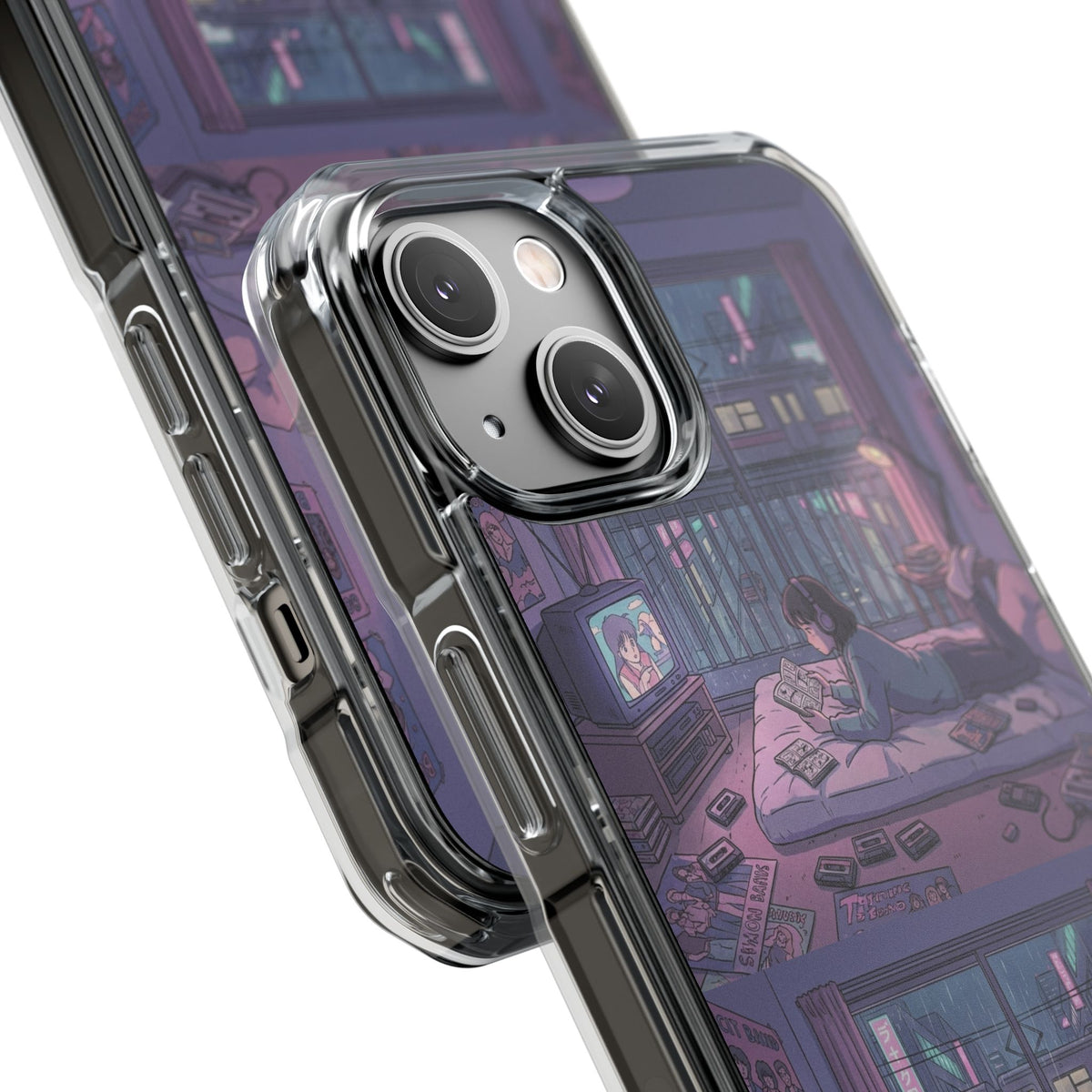 Cozy Nightroom Illustration Phone Case | Magnetic Clear Impact Case