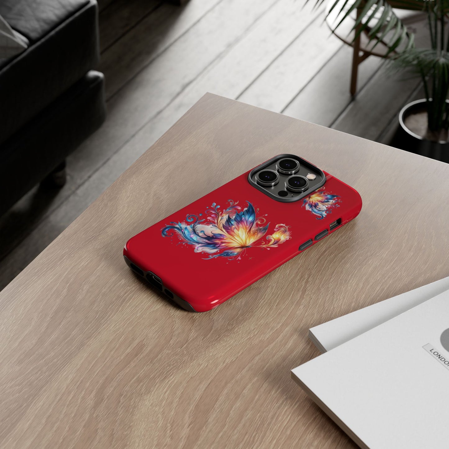 Vibrant Butterfly Phone Case, Tough Cases, Colorful Floral Design, Cute Gift for Her, Unique Phone Cover, Spring Occasion