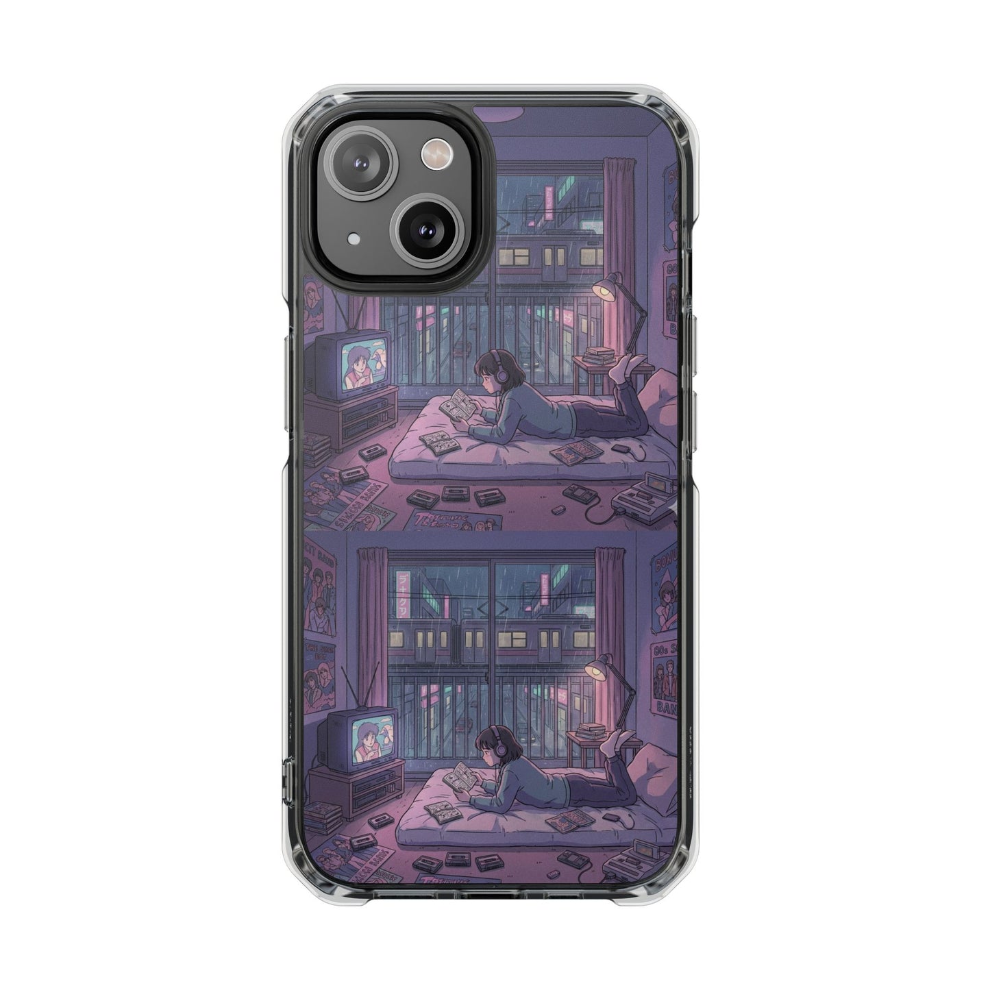Cozy Nightroom Illustration Phone Case | Magnetic Clear Impact Case