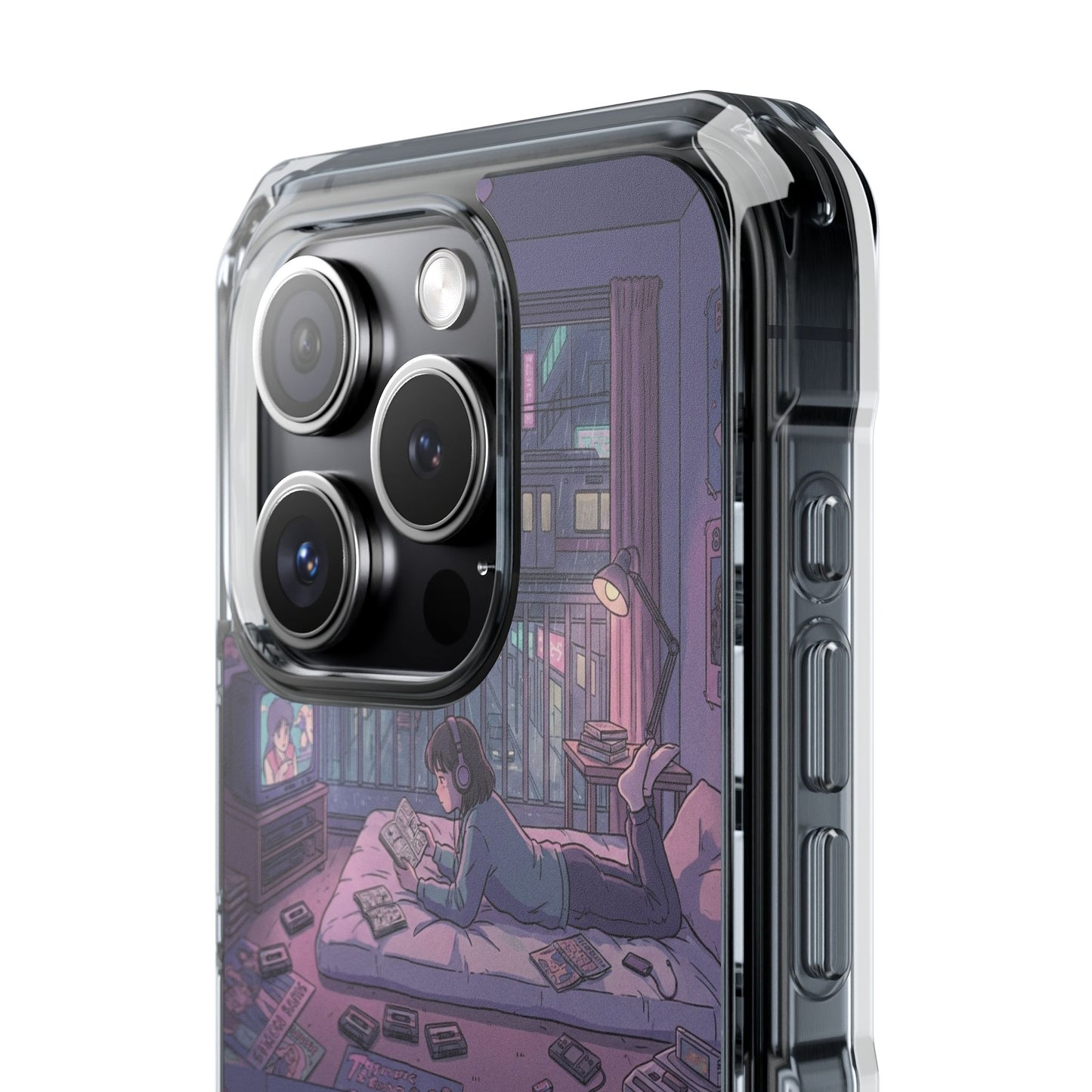 Cozy Nightroom Illustration Phone Case | Magnetic Clear Impact Case