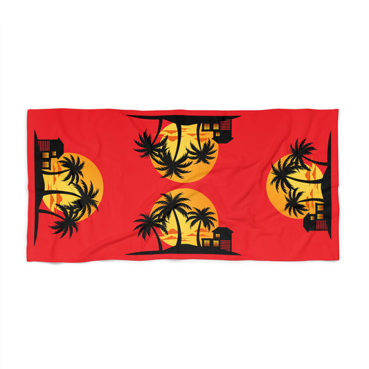 Tropical Sunset Beach Towel, Relaxing Summer Vibes, Perfect for Beach Days, Vacation, Pool Parties, Gift for Beach Lovers