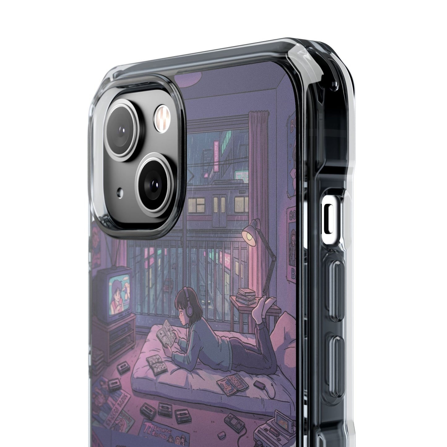 Cozy Nightroom Illustration Phone Case | Magnetic Clear Impact Case