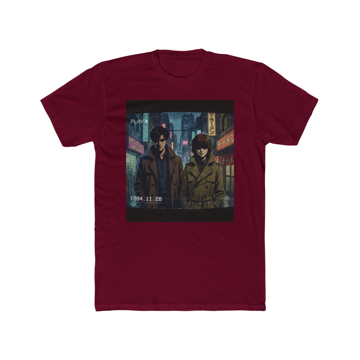 Two Detectives Night Alley T-Shirt | Neo-Noir Anime Illustration