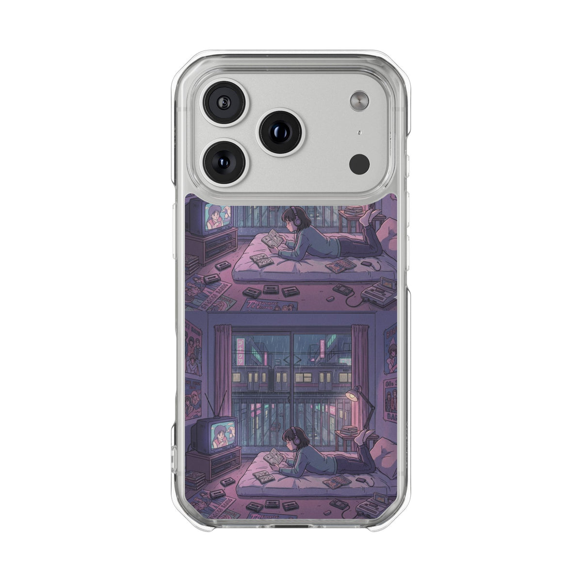 Cozy Nightroom Illustration Phone Case | Magnetic Clear Impact Case