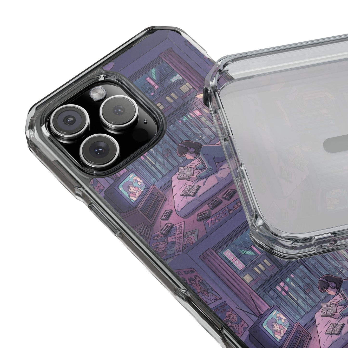 Cozy Nightroom Illustration Phone Case | Magnetic Clear Impact Case