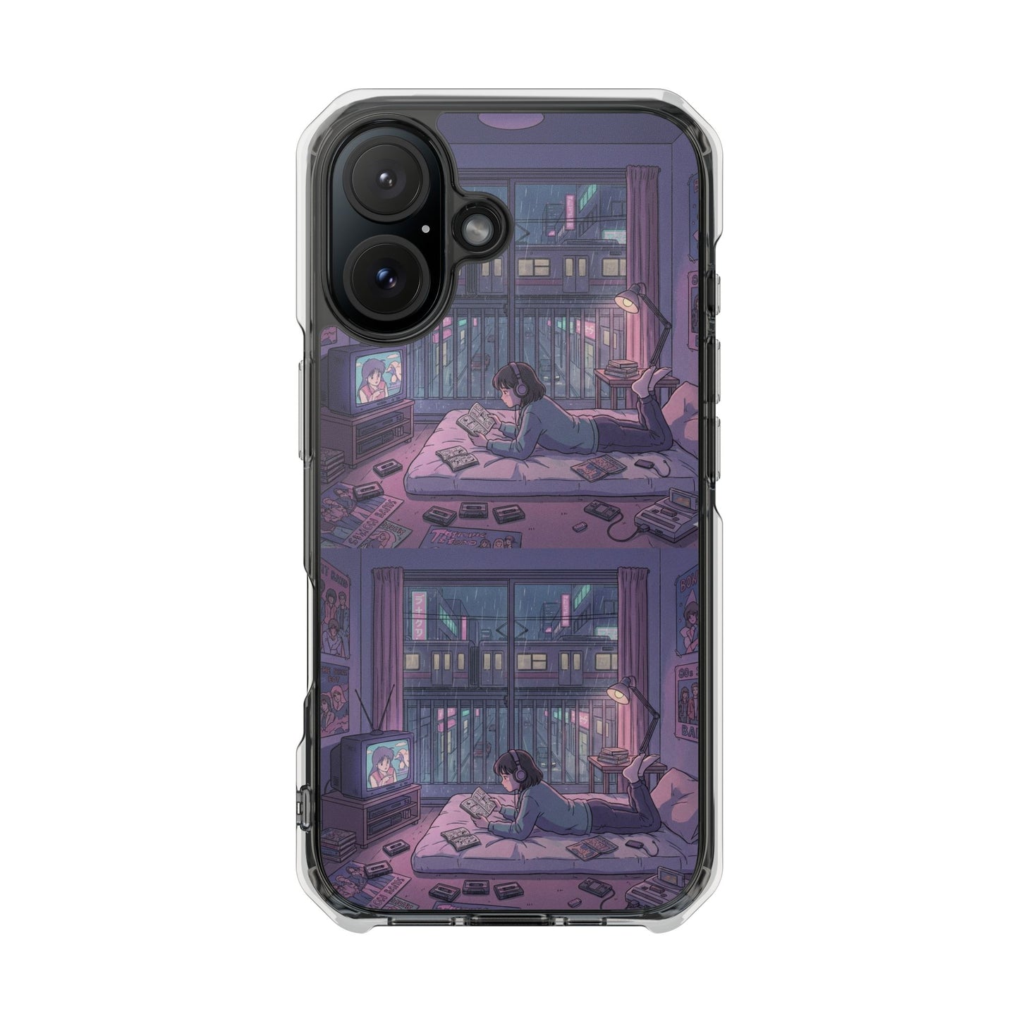 Cozy Nightroom Illustration Phone Case | Magnetic Clear Impact Case