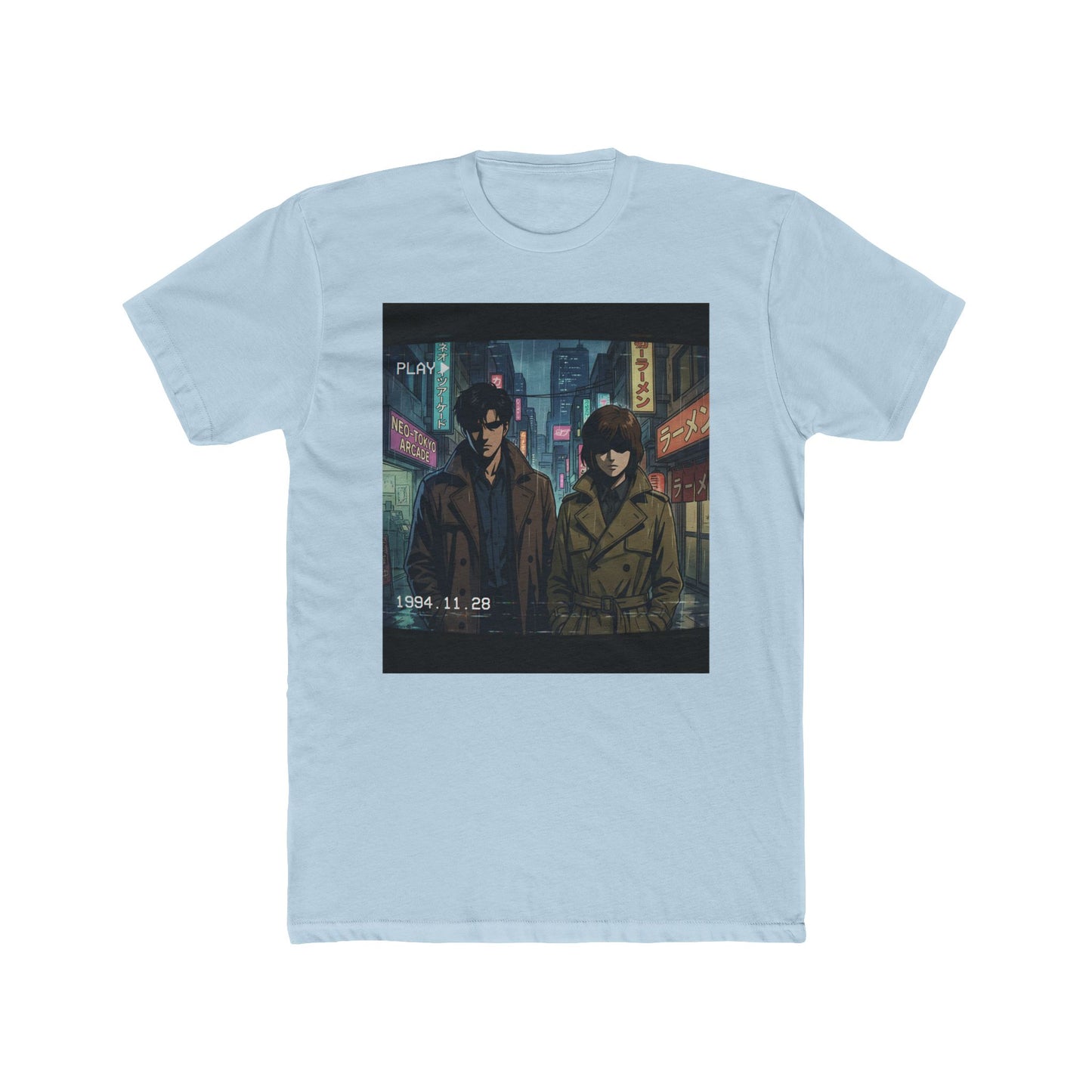 Two Detectives Night Alley T-Shirt | Neo-Noir Anime Illustration
