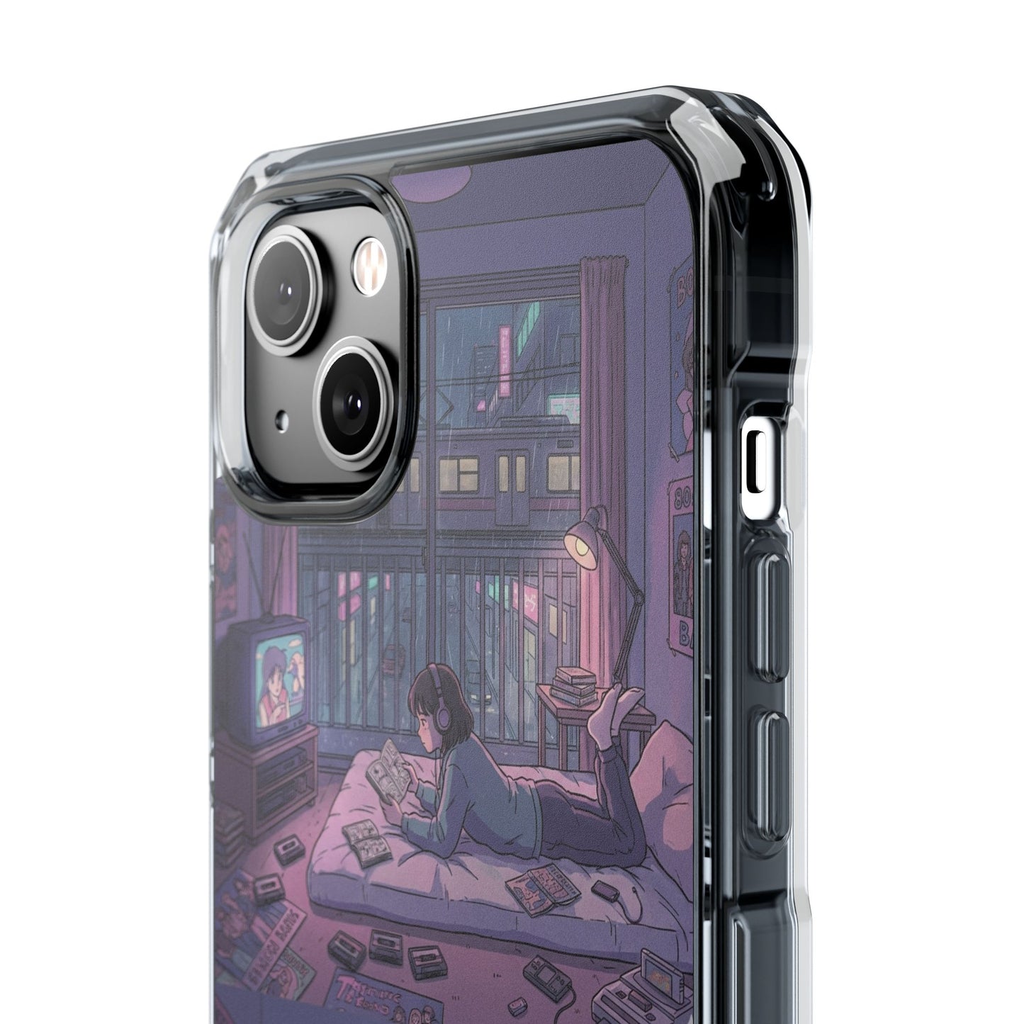 Cozy Nightroom Illustration Phone Case | Magnetic Clear Impact Case