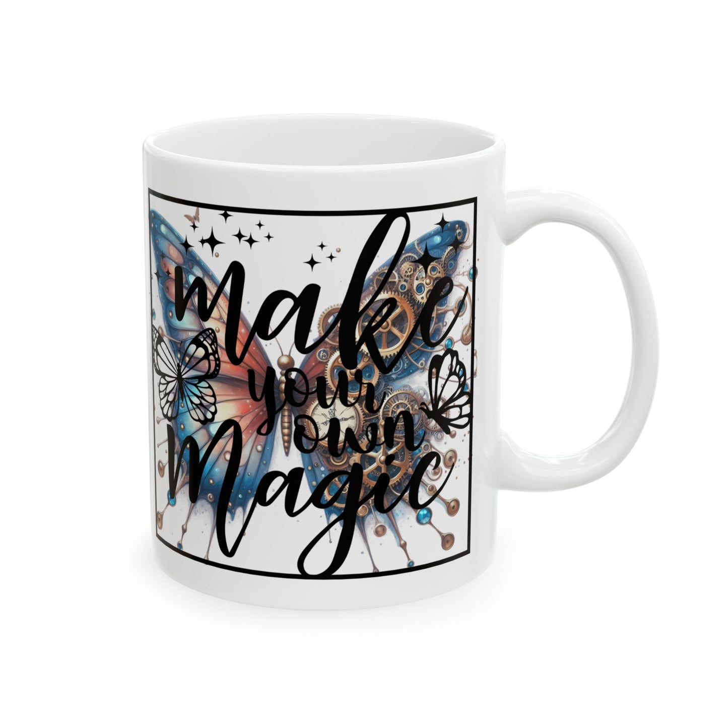 Butterfly Dream Ceramic Mug - Inspirational Coffee Cup, Gifts for Mom, Nature Lover Mug, Unique Home Decor, Butterfly Artwork