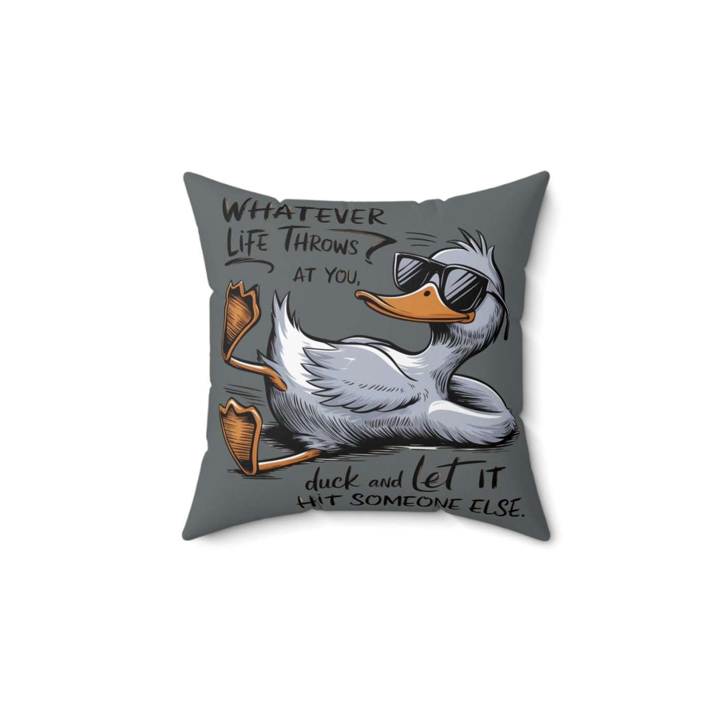Quirky Duck-Themed Pillow, Funny Home Decor, Gift for Duck Lovers, Couch Cushion, Outdoor Lounge Pillow, Relaxation Accessory