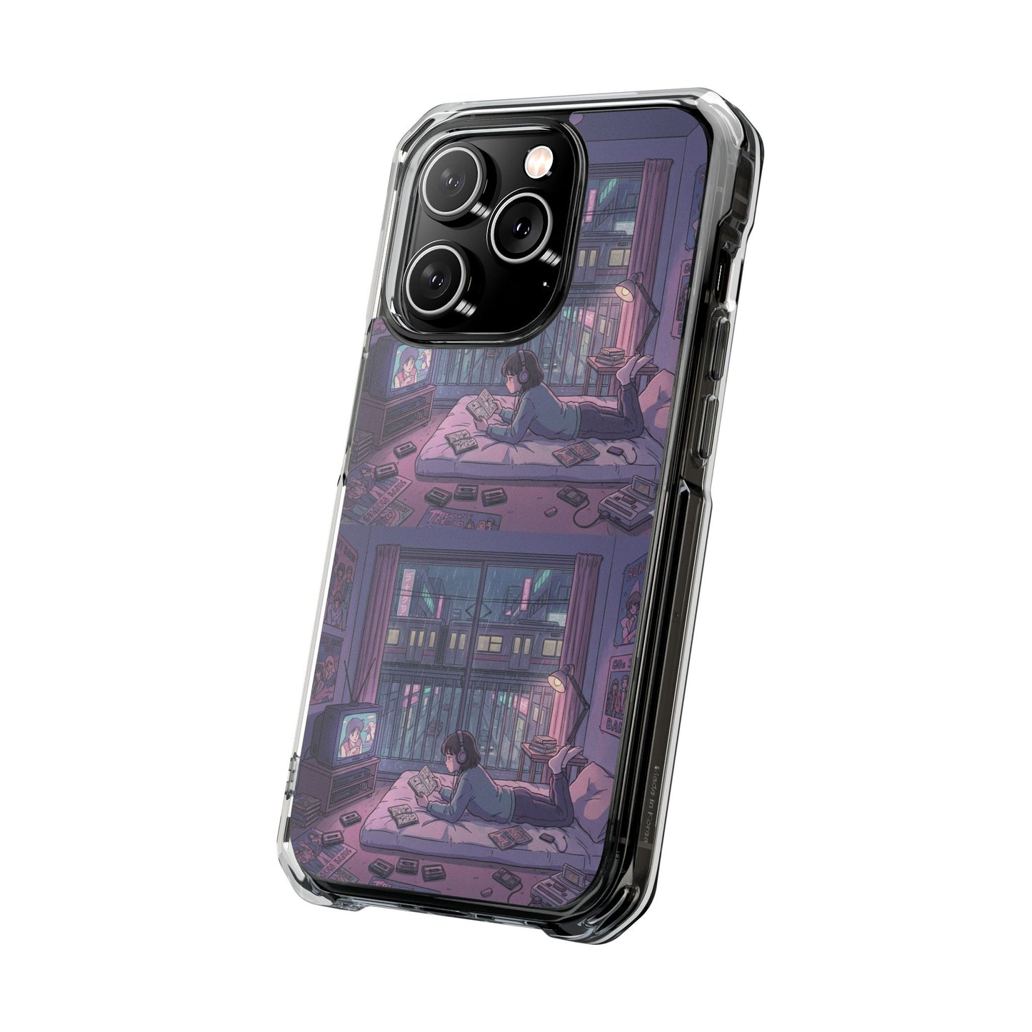 Cozy Nightroom Illustration Phone Case | Magnetic Clear Impact Case