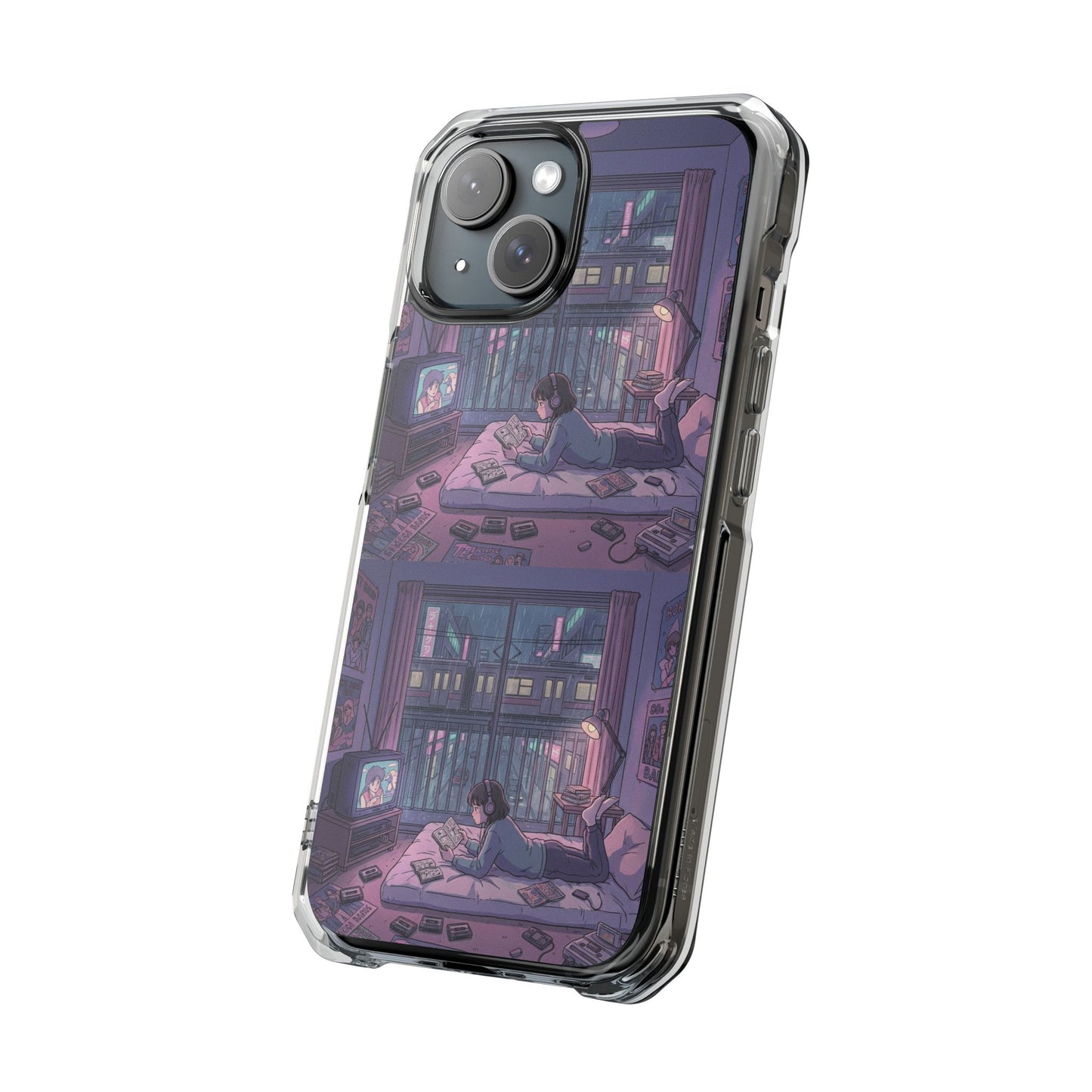 Cozy Nightroom Illustration Phone Case | Magnetic Clear Impact Case