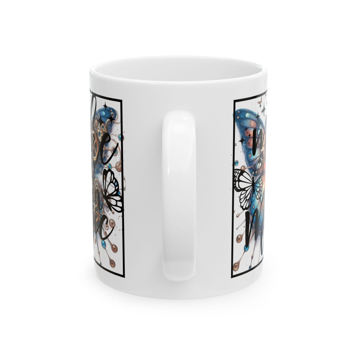 Butterfly Dream Ceramic Mug - Inspirational Coffee Cup, Gifts for Mom, Nature Lover Mug, Unique Home Decor, Butterfly Artwork