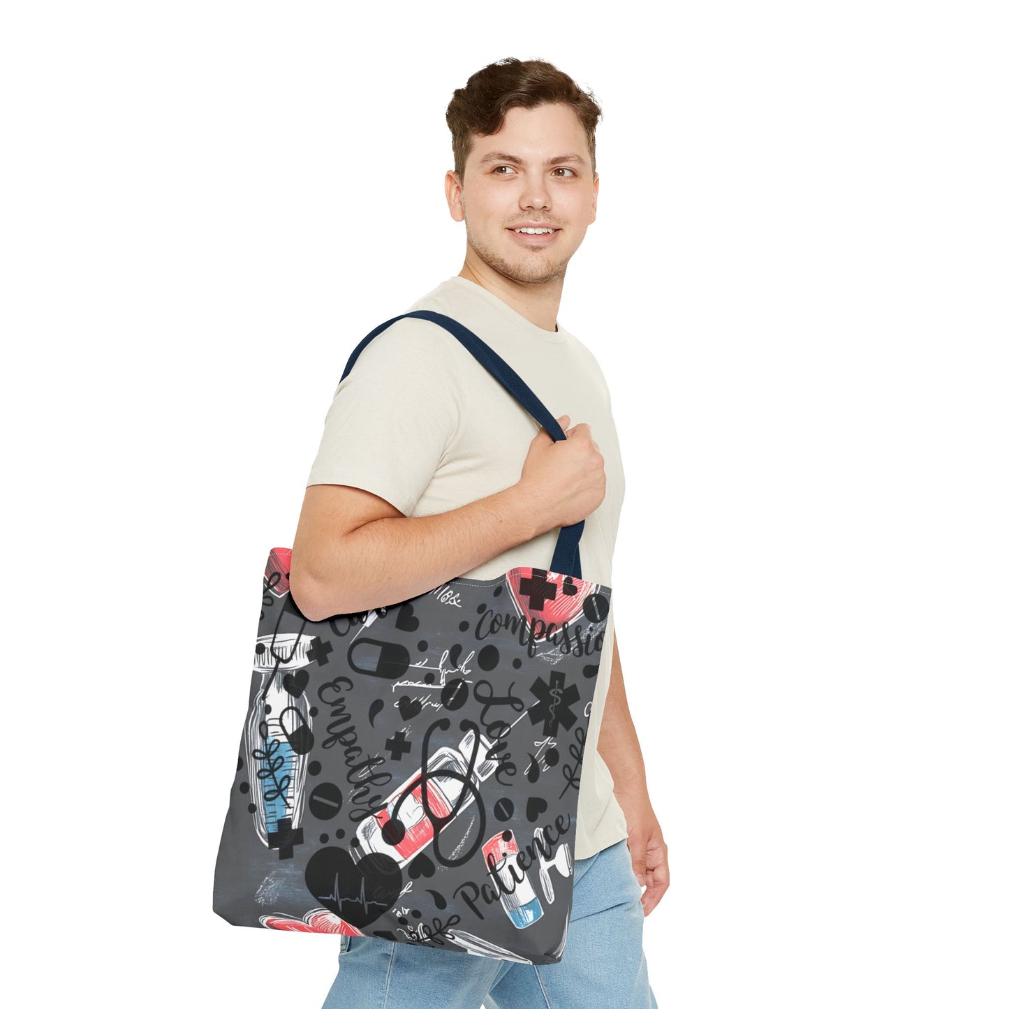 Heartfelt Nurse Tote Bag - Medical Theme, Gift for Healthcare Workers, Nursing School, Hospital Essential, Doctor Appreciation