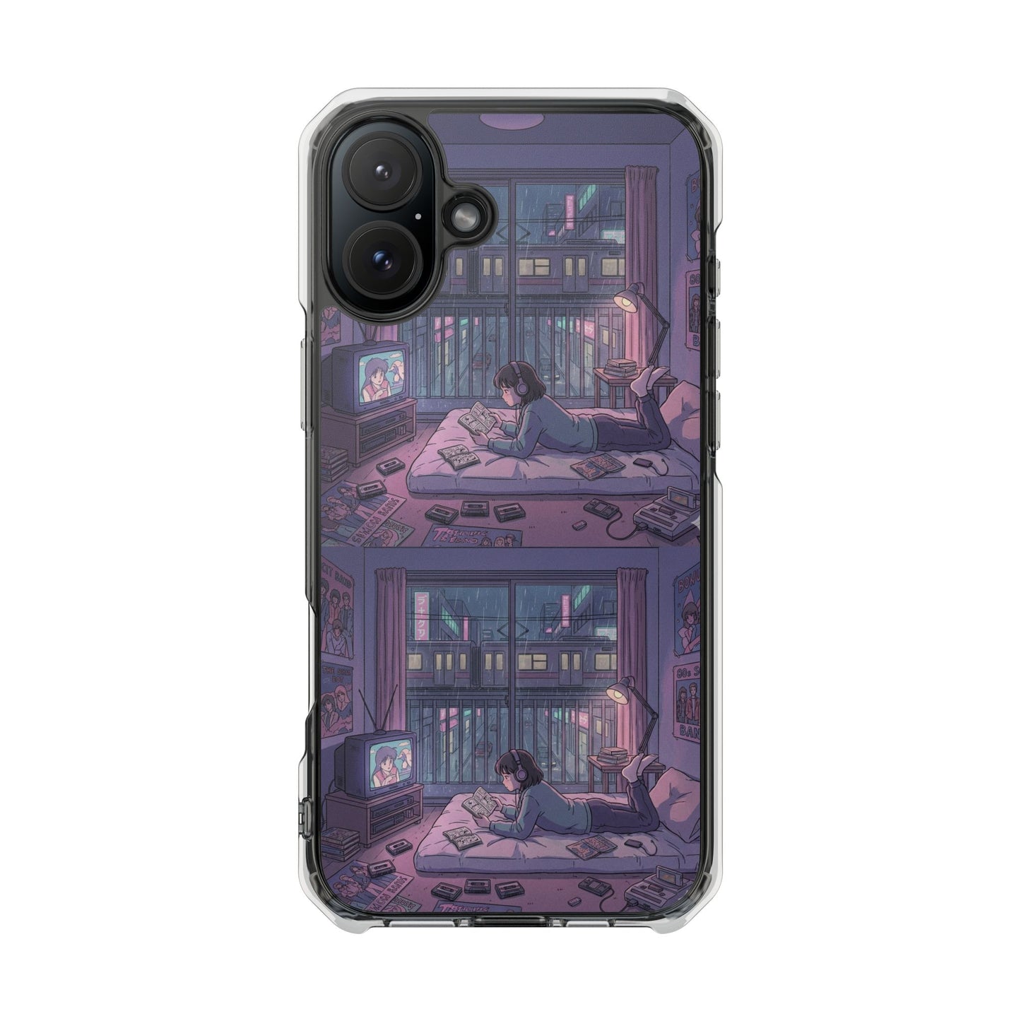 Cozy Nightroom Illustration Phone Case | Magnetic Clear Impact Case