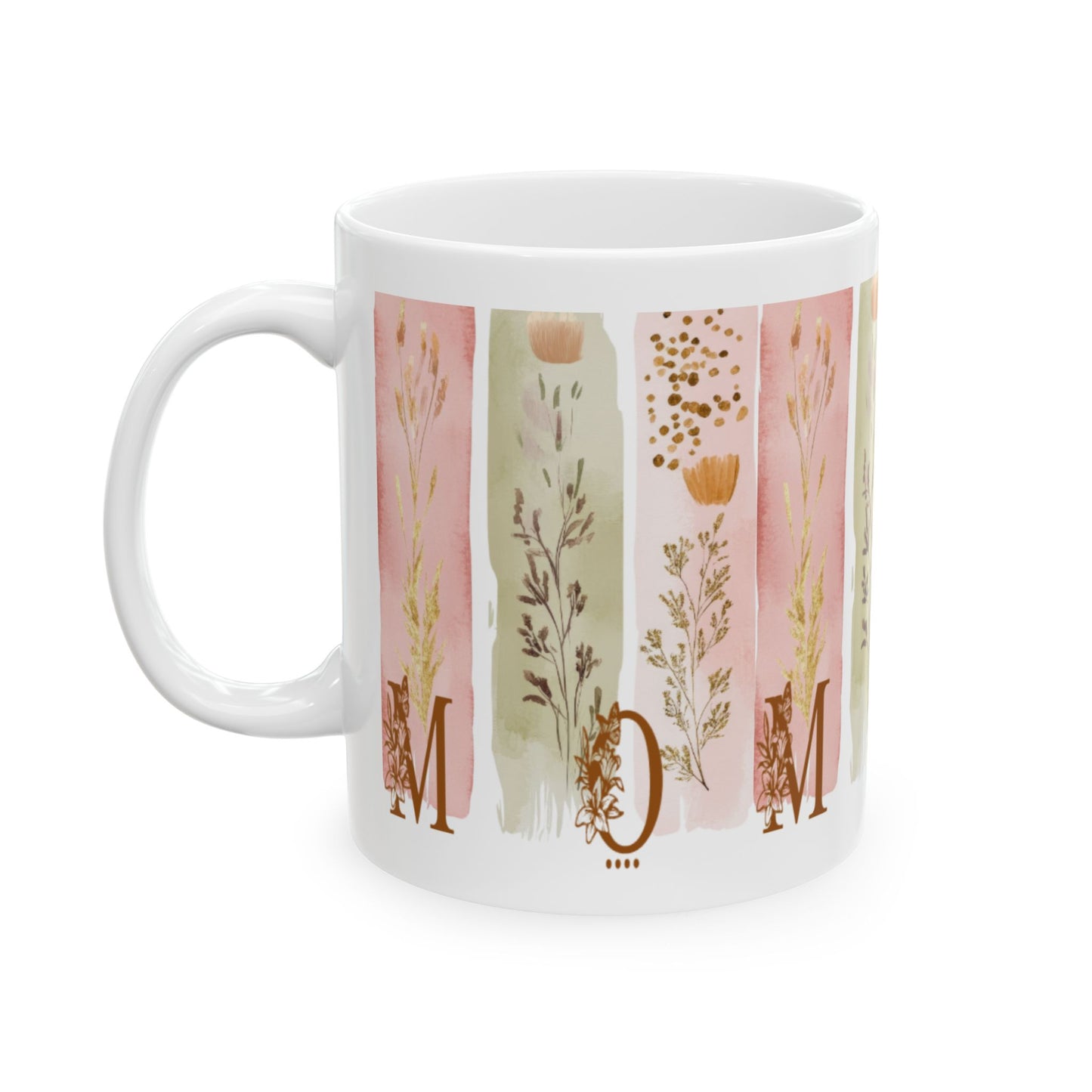 Floral Ceramic Mug for Mom: Personalized Mother's Day Gift, Unique Coffee Cup, Sentimental Present