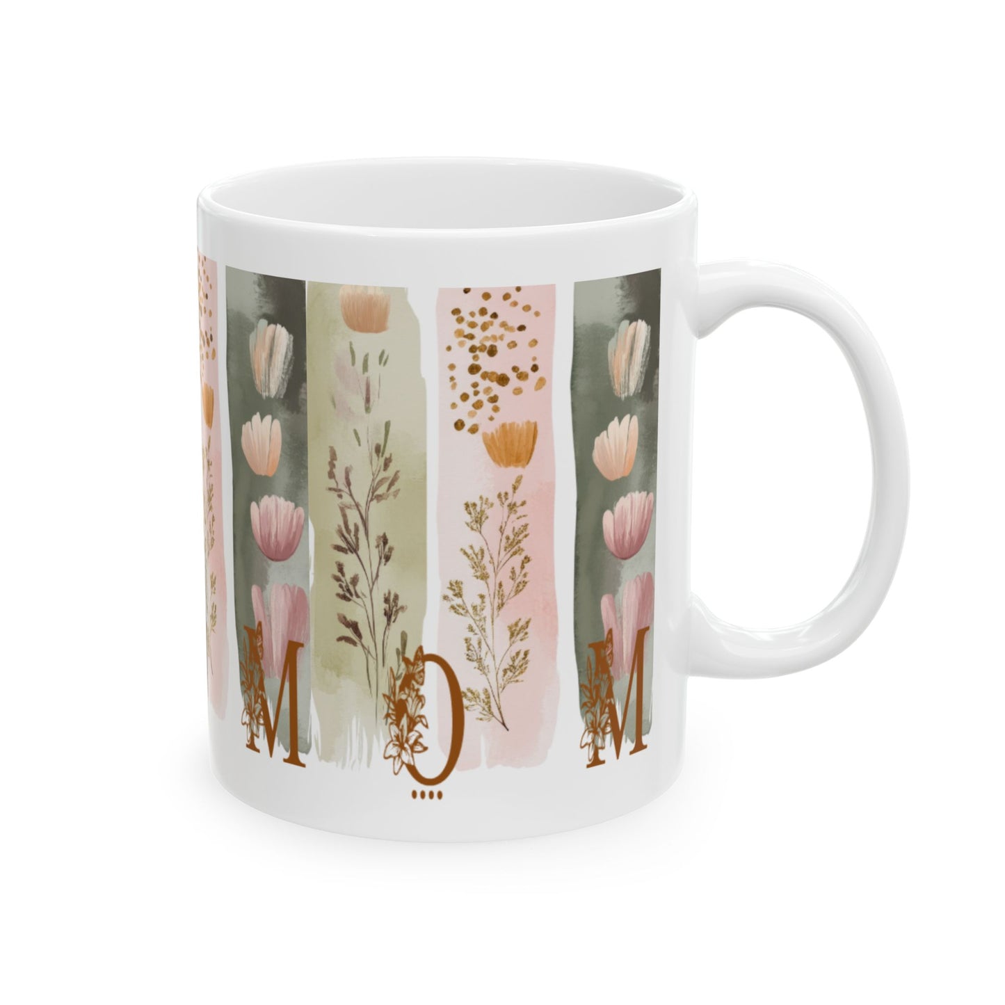Floral Ceramic Mug for Mom: Personalized Mother's Day Gift, Unique Coffee Cup, Sentimental Present