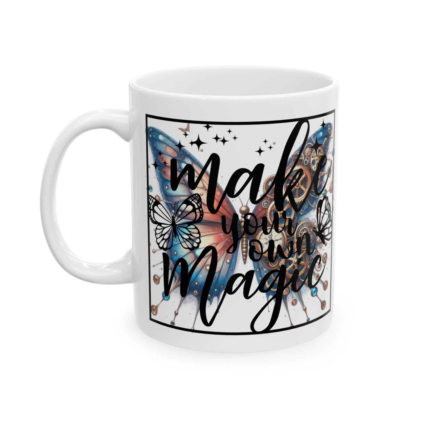 Butterfly Dream Ceramic Mug - Inspirational Coffee Cup, Gifts for Mom, Nature Lover Mug, Unique Home Decor, Butterfly Artwork