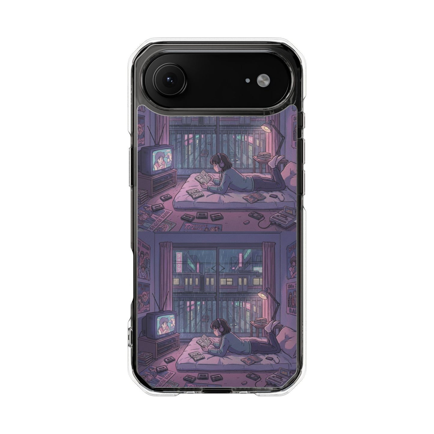 Cozy Nightroom Illustration Phone Case | Magnetic Clear Impact Case