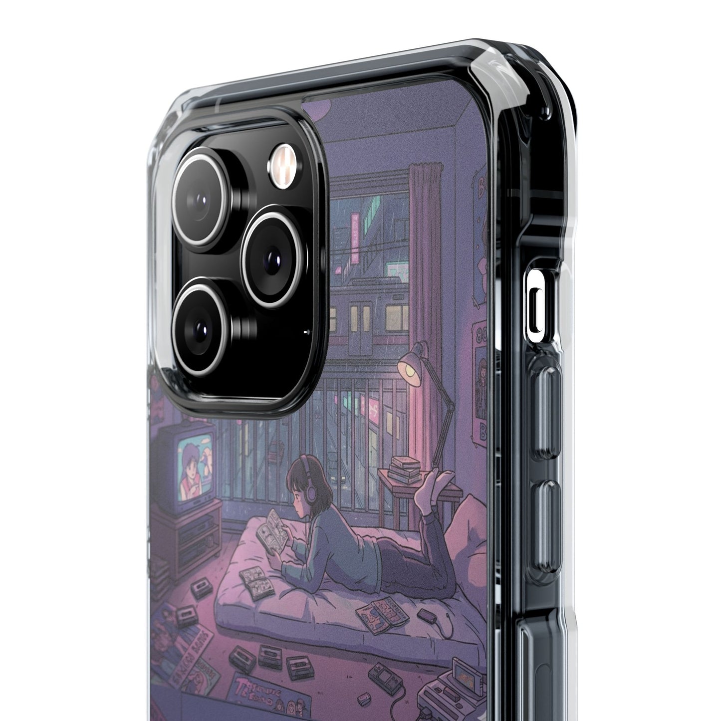 Cozy Nightroom Illustration Phone Case | Magnetic Clear Impact Case