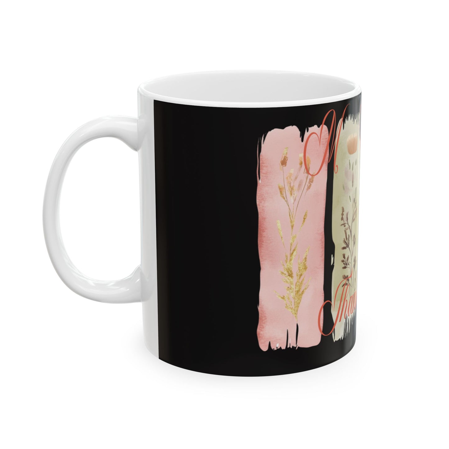 Floral Thank You Ceramic Mug, Ideal Gift for Friends or Coworkers, Perfect for Tea or Coffee Lovers, Celebrating Appreciation