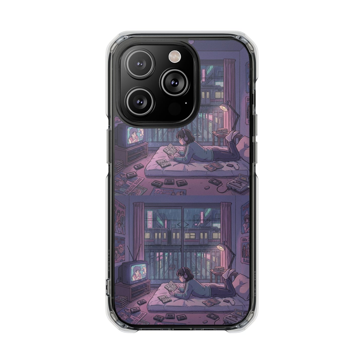 Cozy Nightroom Illustration Phone Case | Magnetic Clear Impact Case