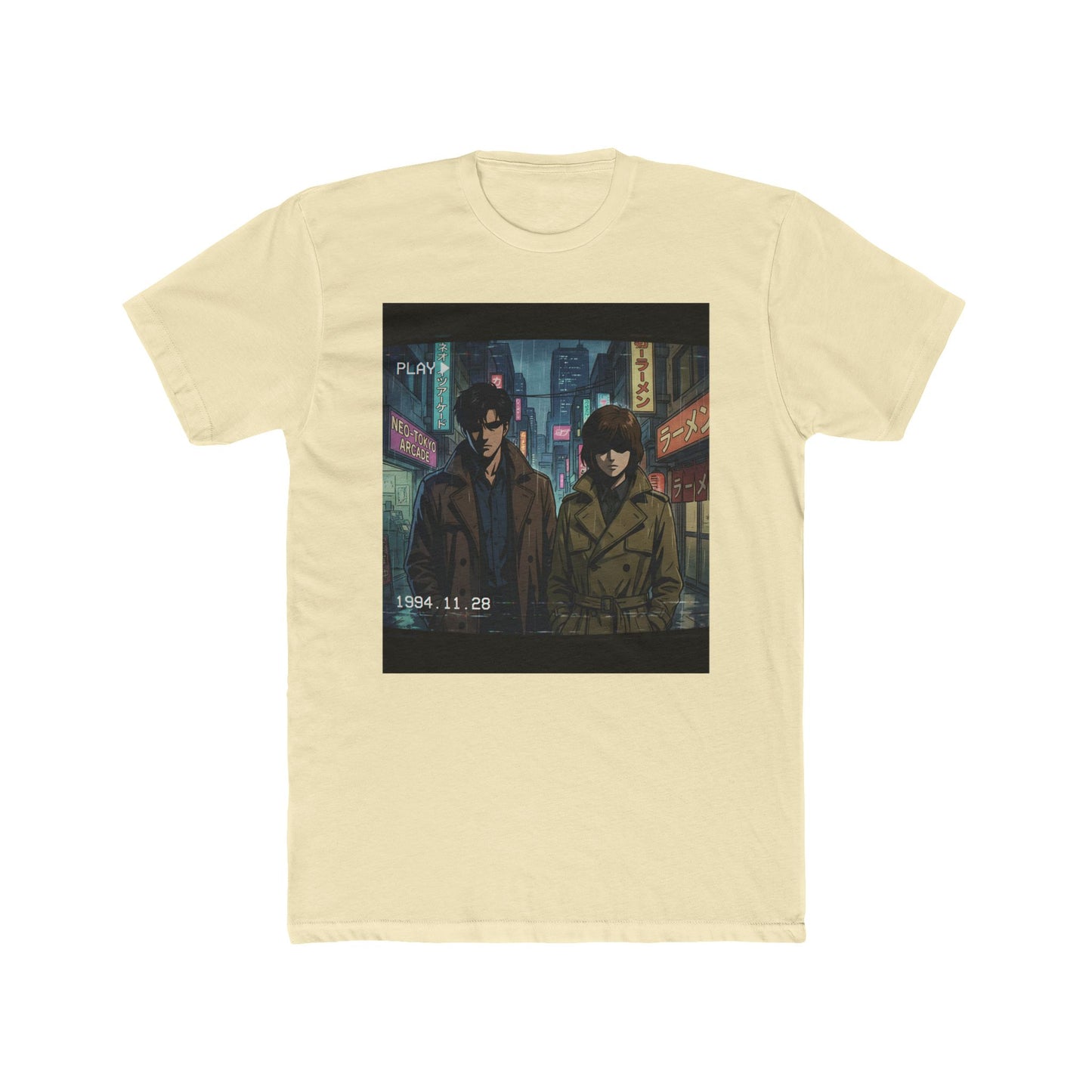 Two Detectives Night Alley T-Shirt | Neo-Noir Anime Illustration