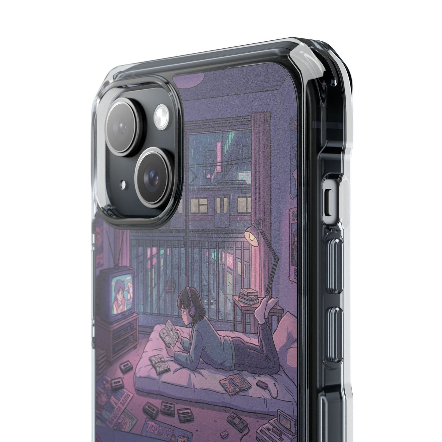 Cozy Nightroom Illustration Phone Case | Magnetic Clear Impact Case
