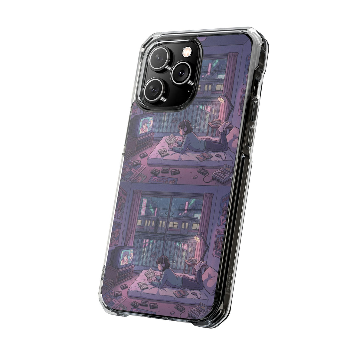 Cozy Nightroom Illustration Phone Case | Magnetic Clear Impact Case