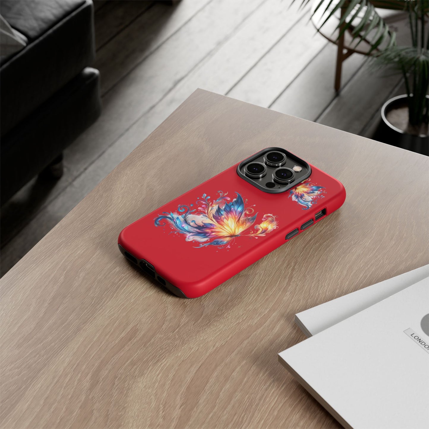 Vibrant Butterfly Phone Case, Tough Cases, Colorful Floral Design, Cute Gift for Her, Unique Phone Cover, Spring Occasion