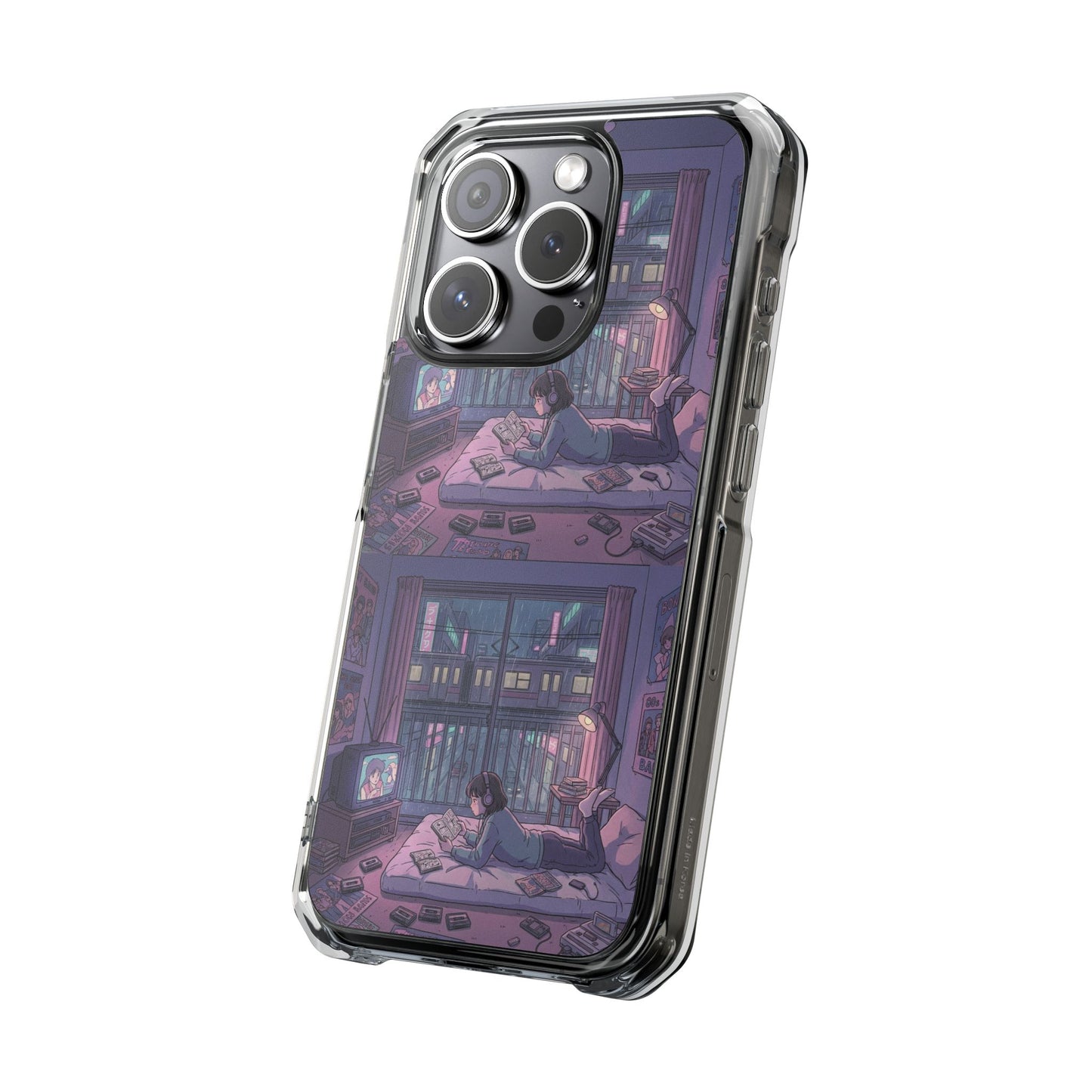 Cozy Nightroom Illustration Phone Case | Magnetic Clear Impact Case