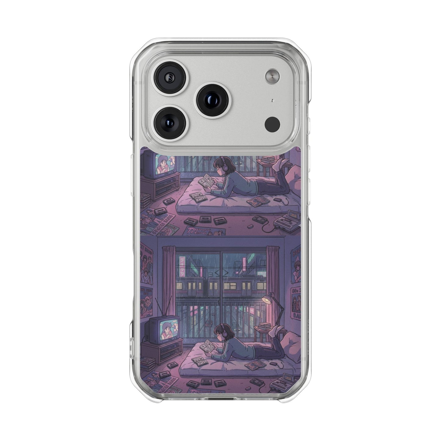 Cozy Nightroom Illustration Phone Case | Magnetic Clear Impact Case
