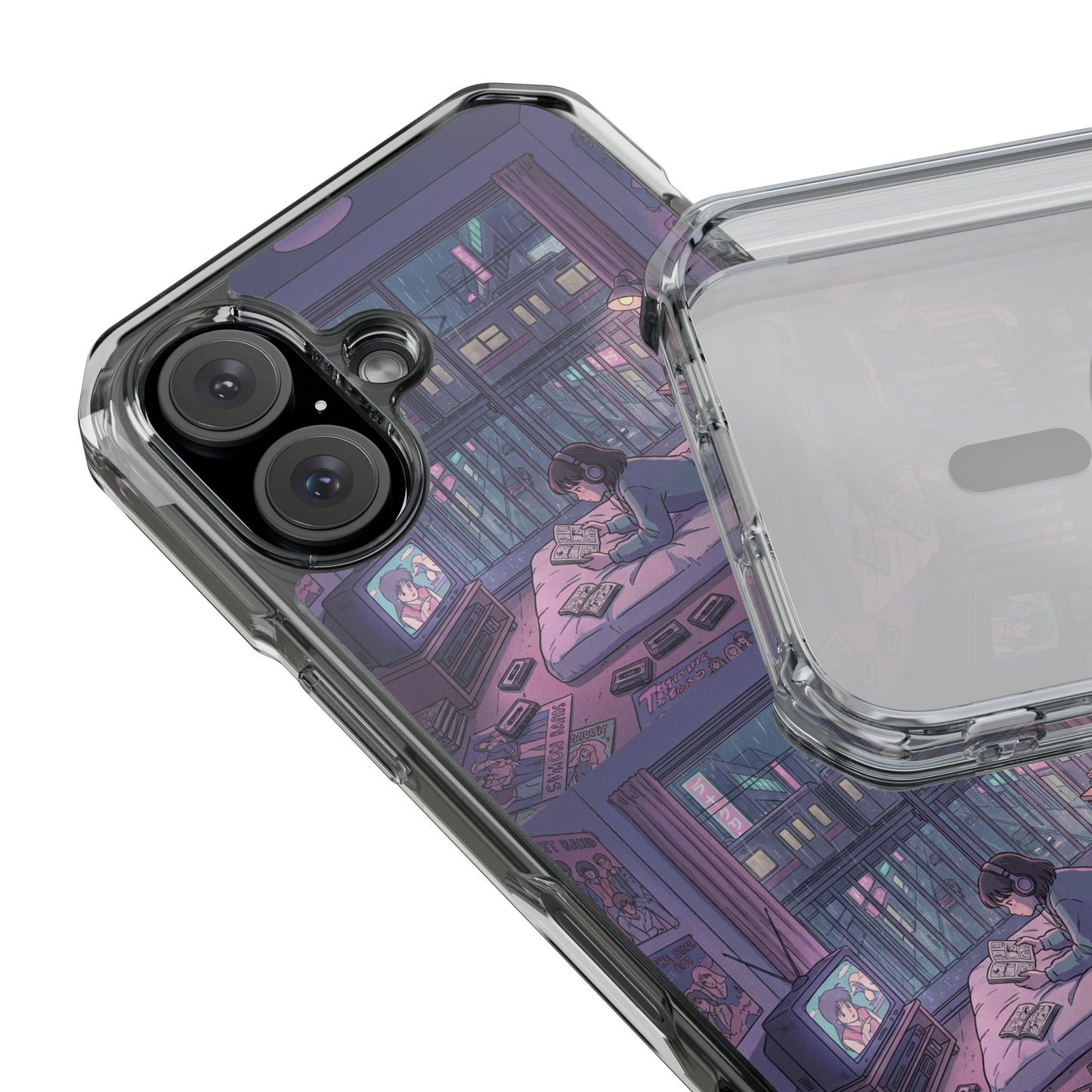 Cozy Nightroom Illustration Phone Case | Magnetic Clear Impact Case
