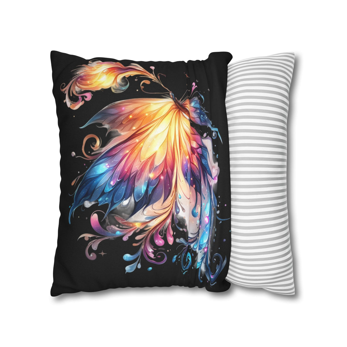 Colorful Fantasy Butterfly Spun Polyester Pillowcase | Vibrant Wing Art