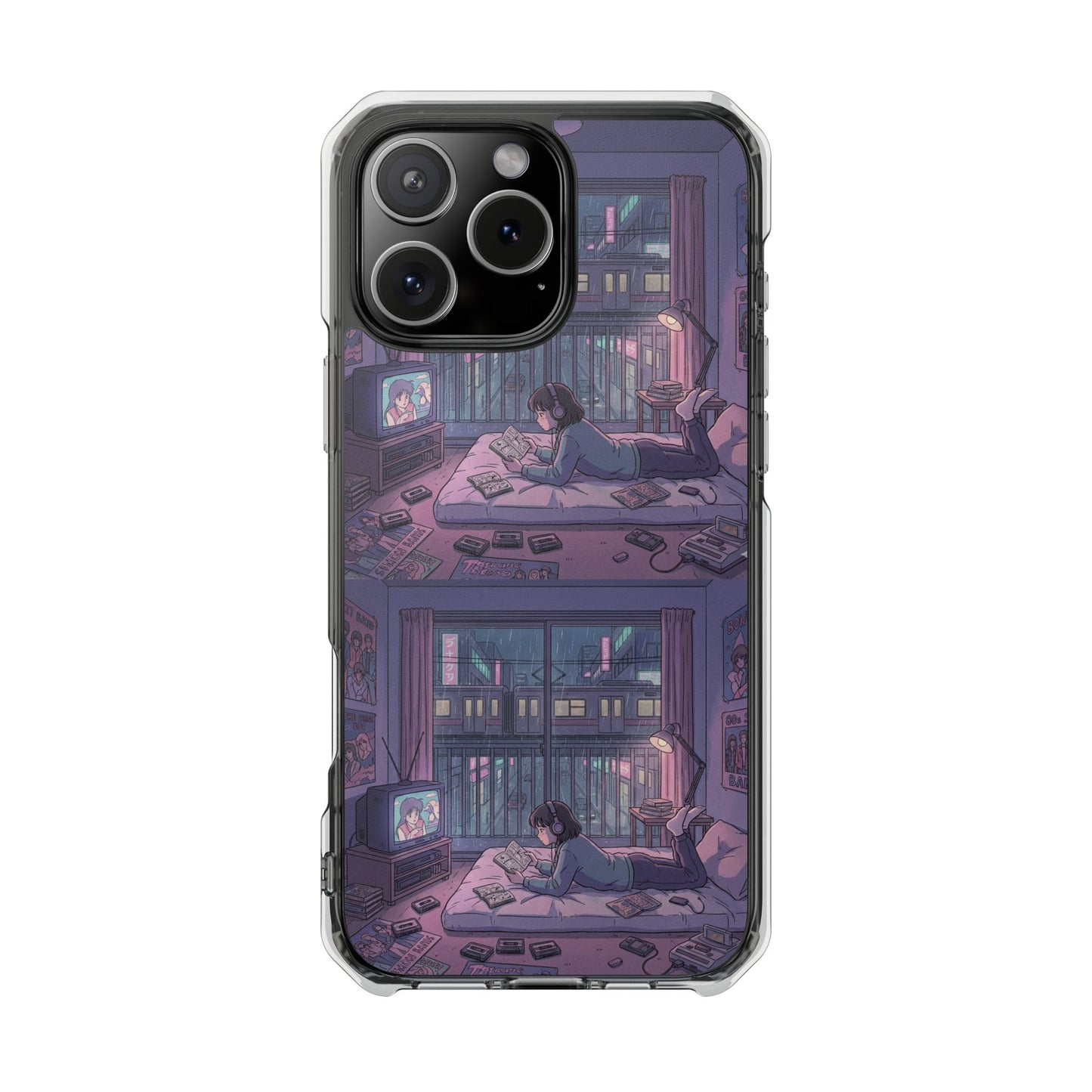 Cozy Nightroom Illustration Phone Case | Magnetic Clear Impact Case