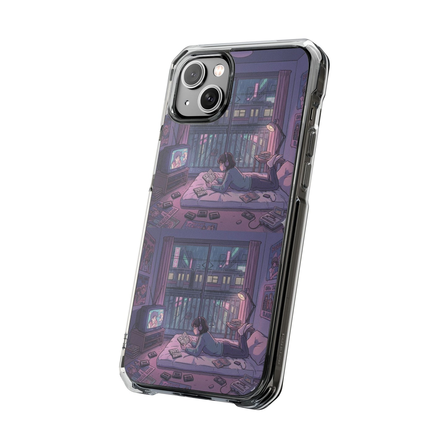 Cozy Nightroom Illustration Phone Case | Magnetic Clear Impact Case
