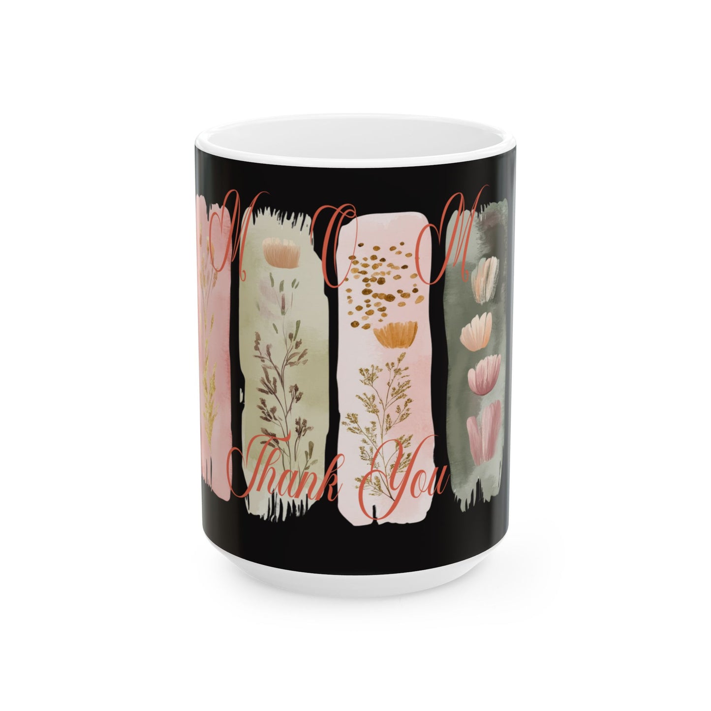 Floral Thank You Ceramic Mug, Ideal Gift for Friends or Coworkers, Perfect for Tea or Coffee Lovers, Celebrating Appreciation