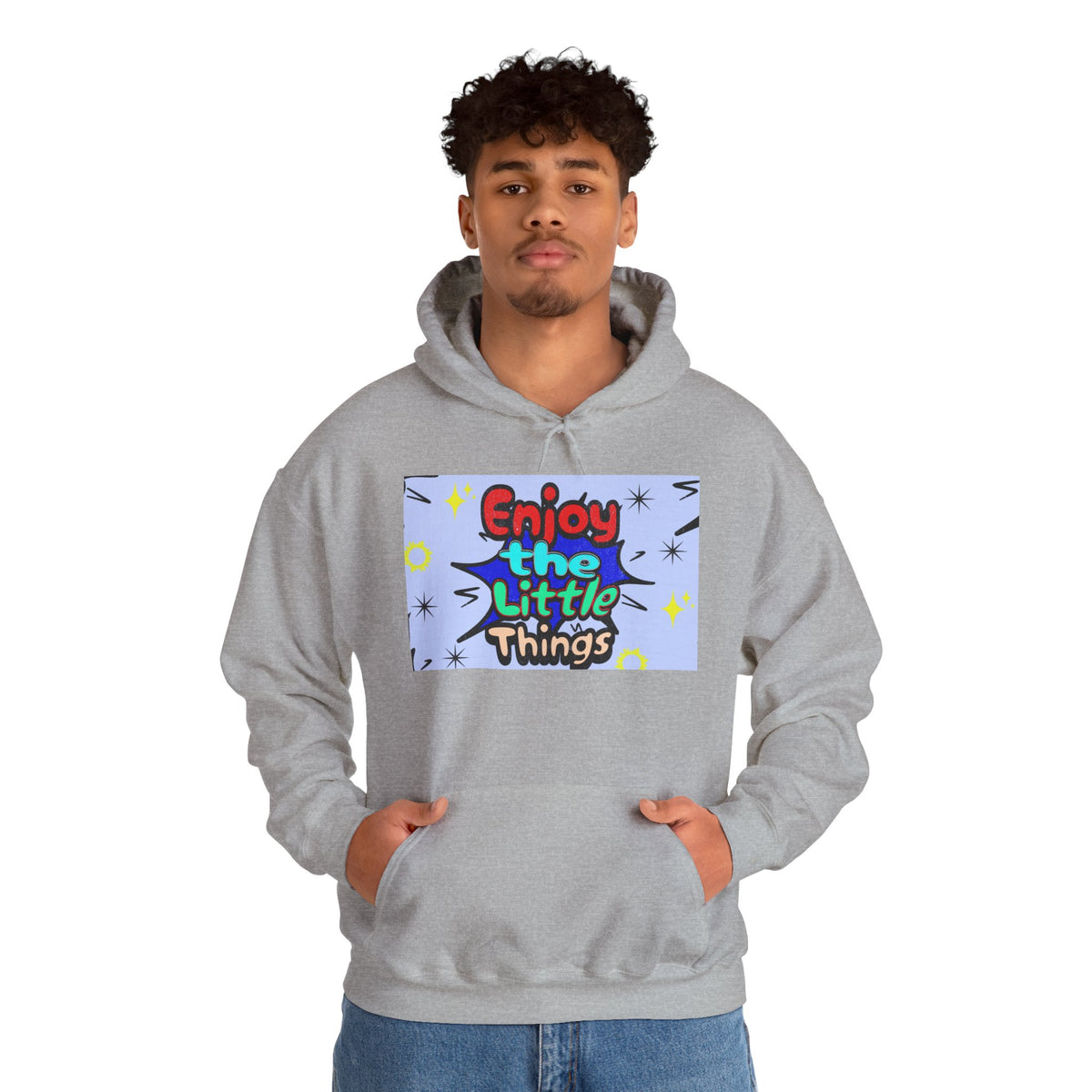 Enjoy the Little Things Hoodie — Positive Retro Graphic Pullover