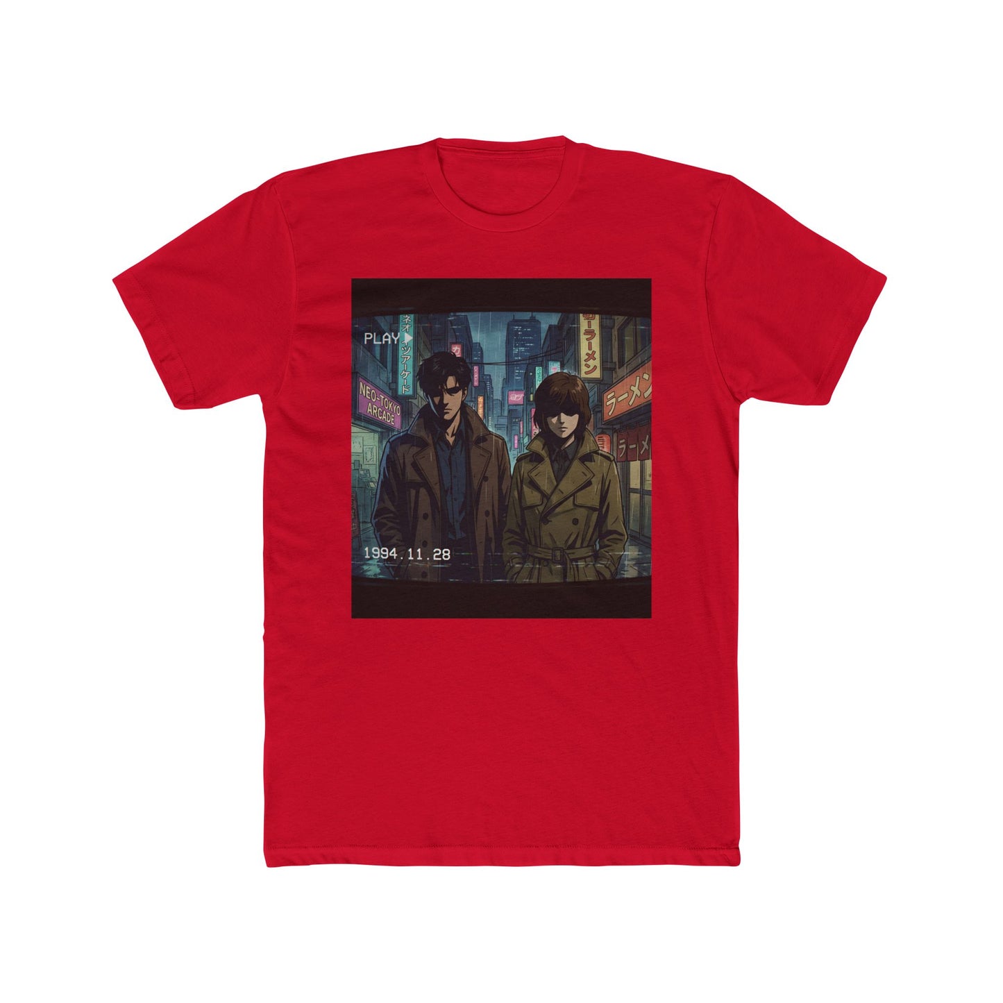Two Detectives Night Alley T-Shirt | Neo-Noir Anime Illustration
