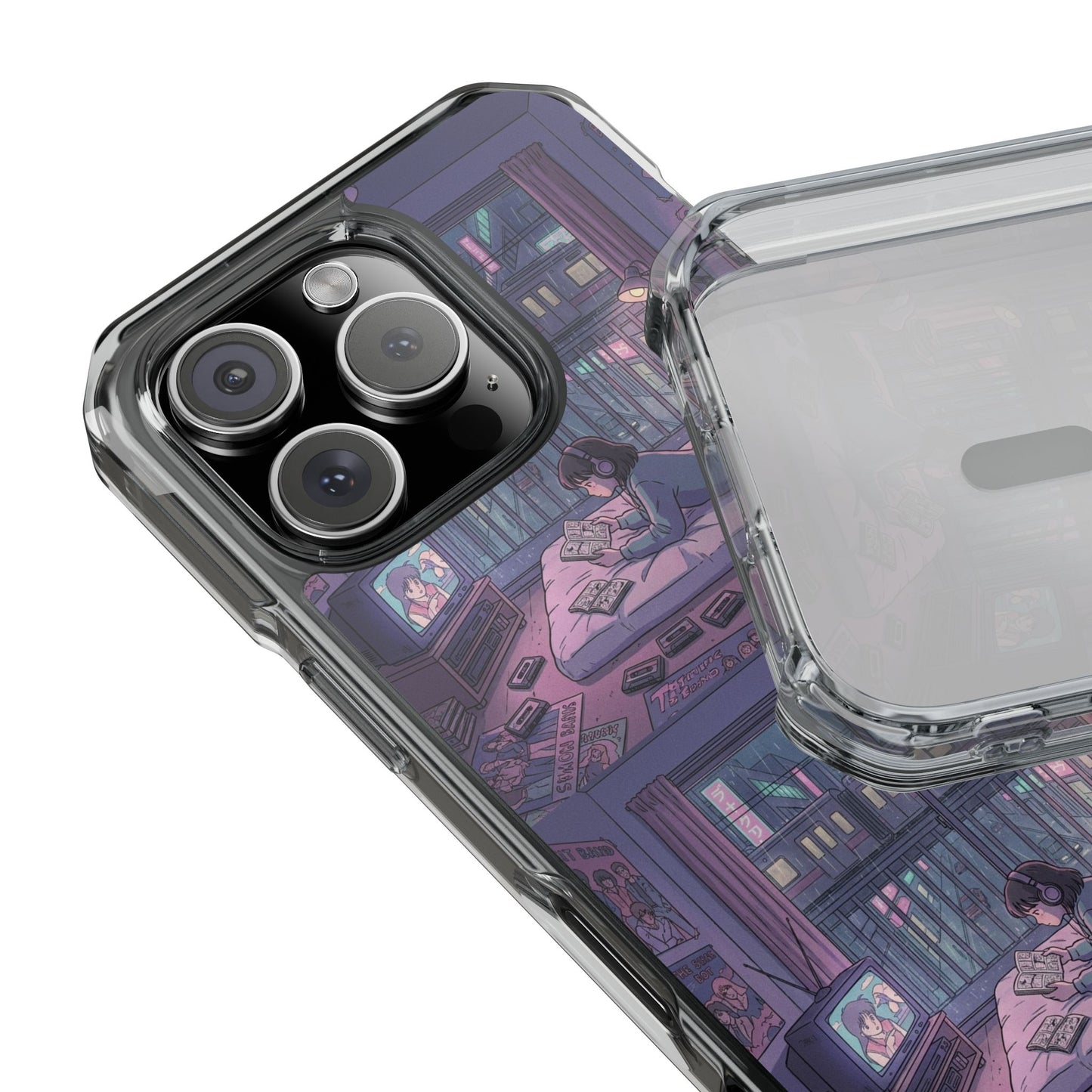 Cozy Nightroom Illustration Phone Case | Magnetic Clear Impact Case