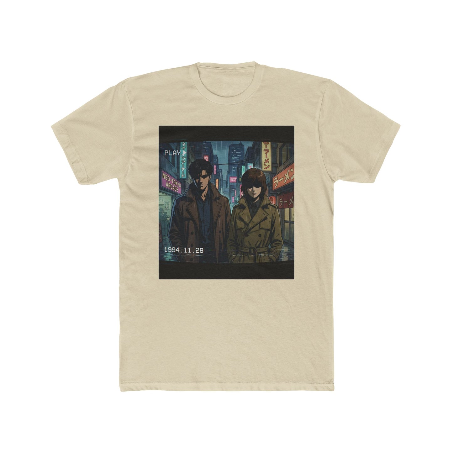 Two Detectives Night Alley T-Shirt | Neo-Noir Anime Illustration