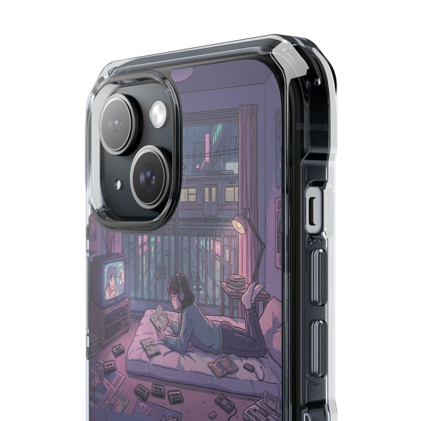 Cozy Nightroom Illustration Phone Case | Magnetic Clear Impact Case