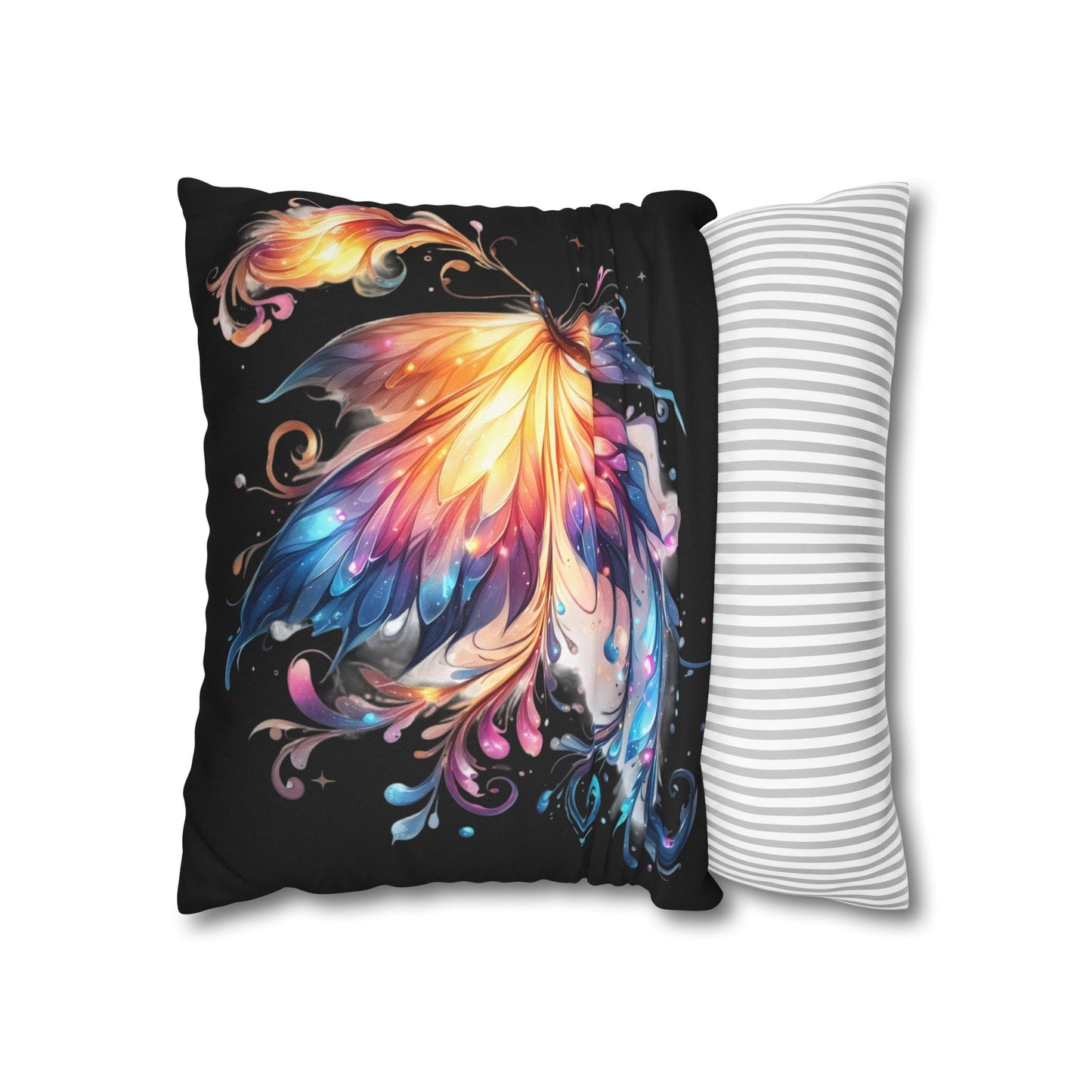 Colorful Fantasy Butterfly Spun Polyester Pillowcase | Vibrant Wing Art