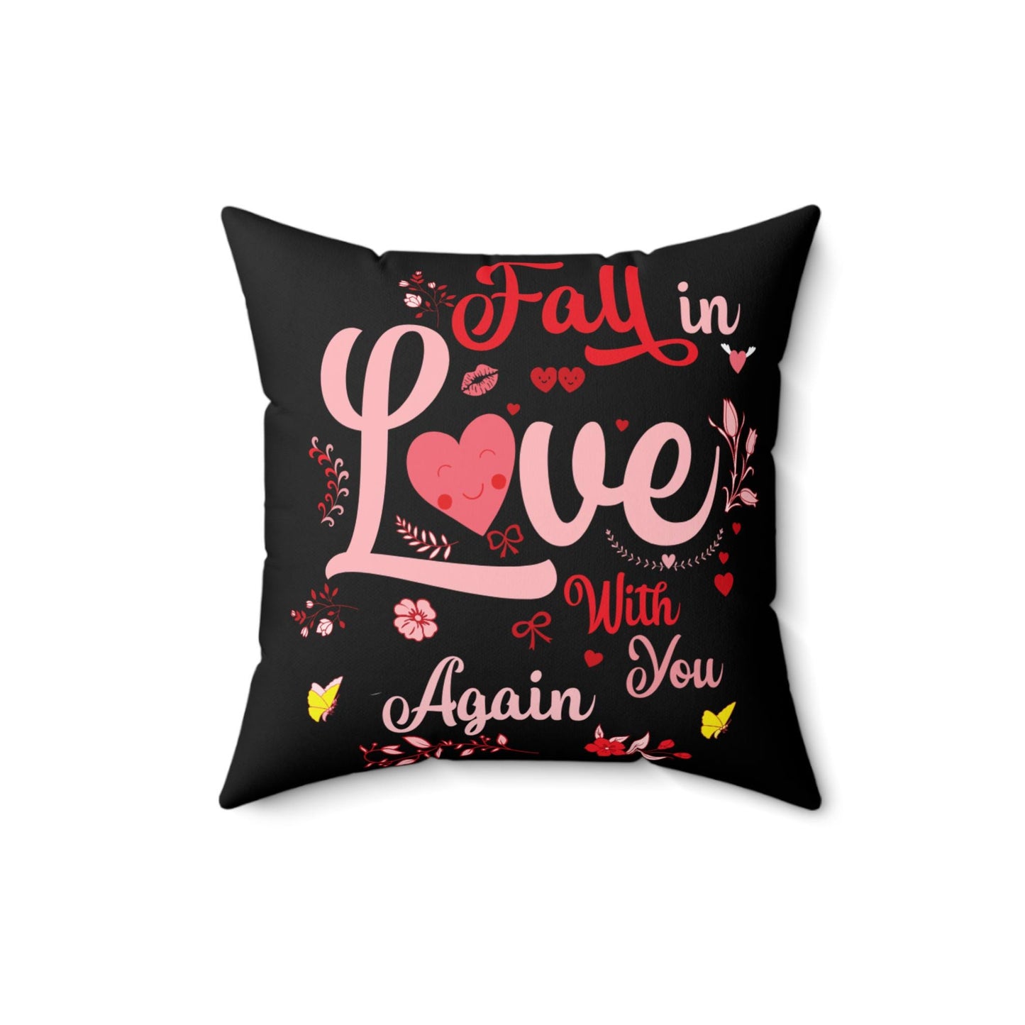 Romantic Love Quote Pillow | Fall in Love with You | Home Decor, Wedding Gift, Anniversary Gift, Cozy Accent