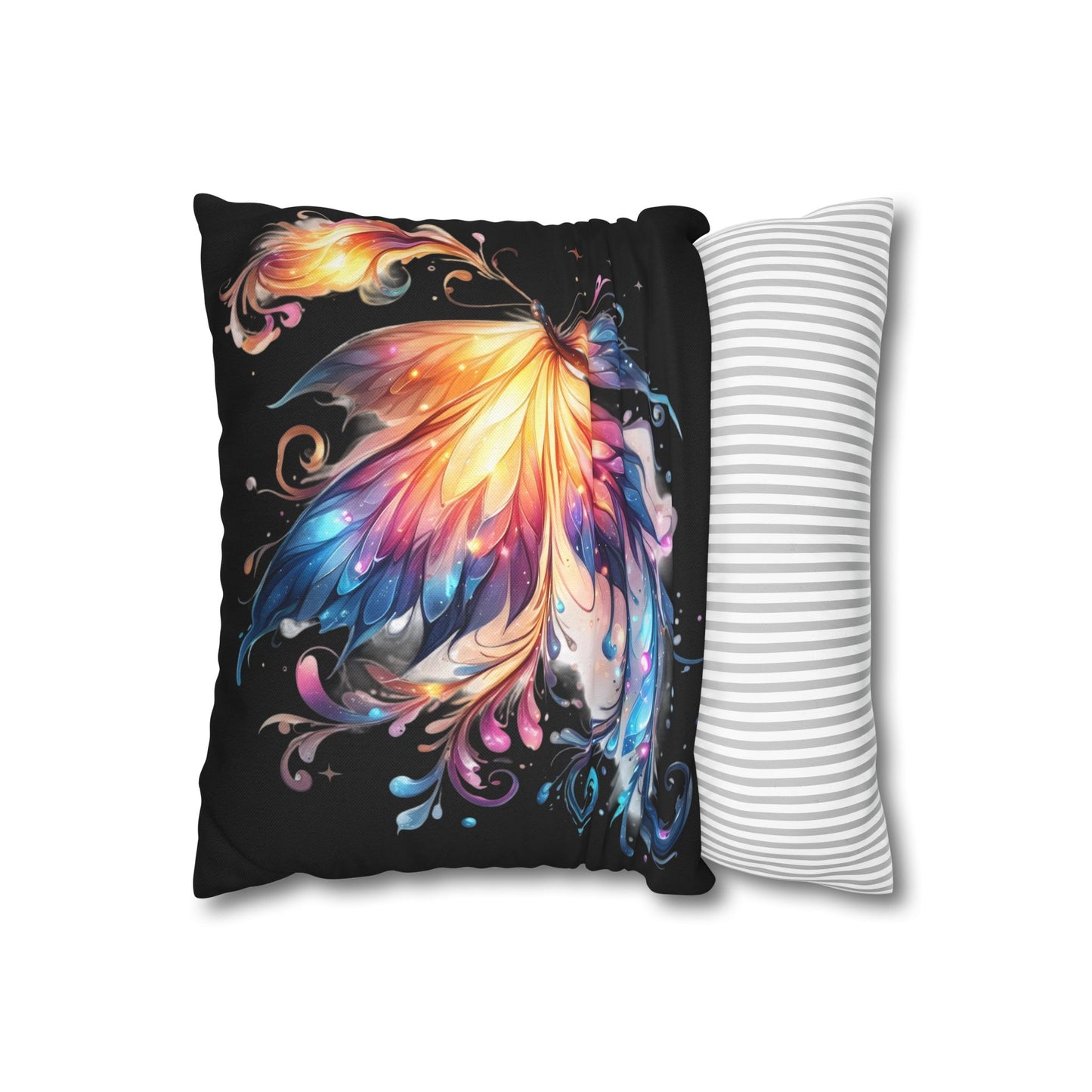 Colorful Fantasy Butterfly Spun Polyester Pillowcase | Vibrant Wing Art