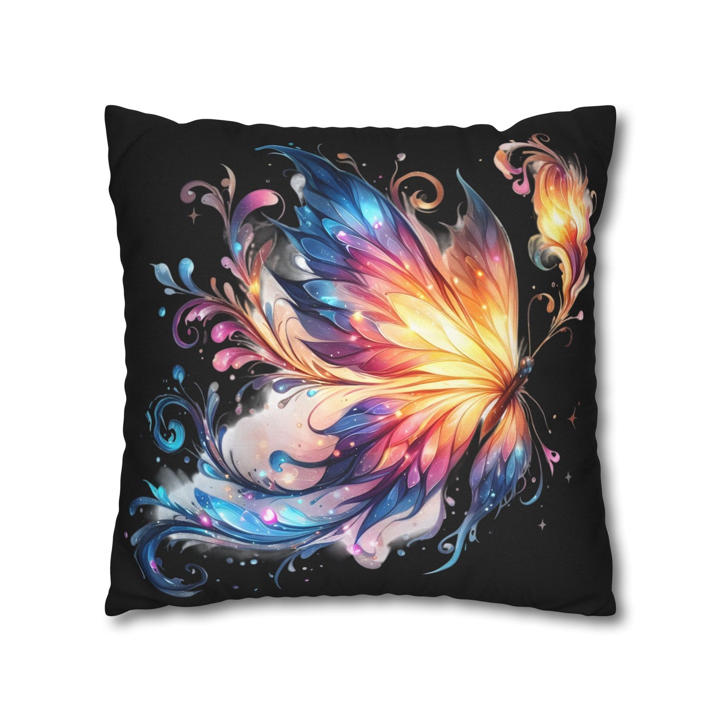 Colorful Fantasy Butterfly Spun Polyester Pillowcase | Vibrant Wing Art